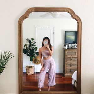 Boho Striped Crop & Wide Leg Pants Matching Set